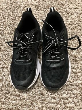 Kids Black and White Sneakers - Lightweight Athletic Shoes